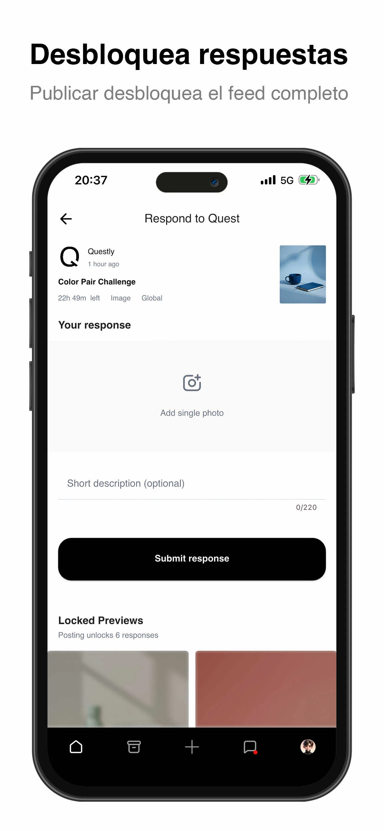 Pantalla de la app Quest-ly 2