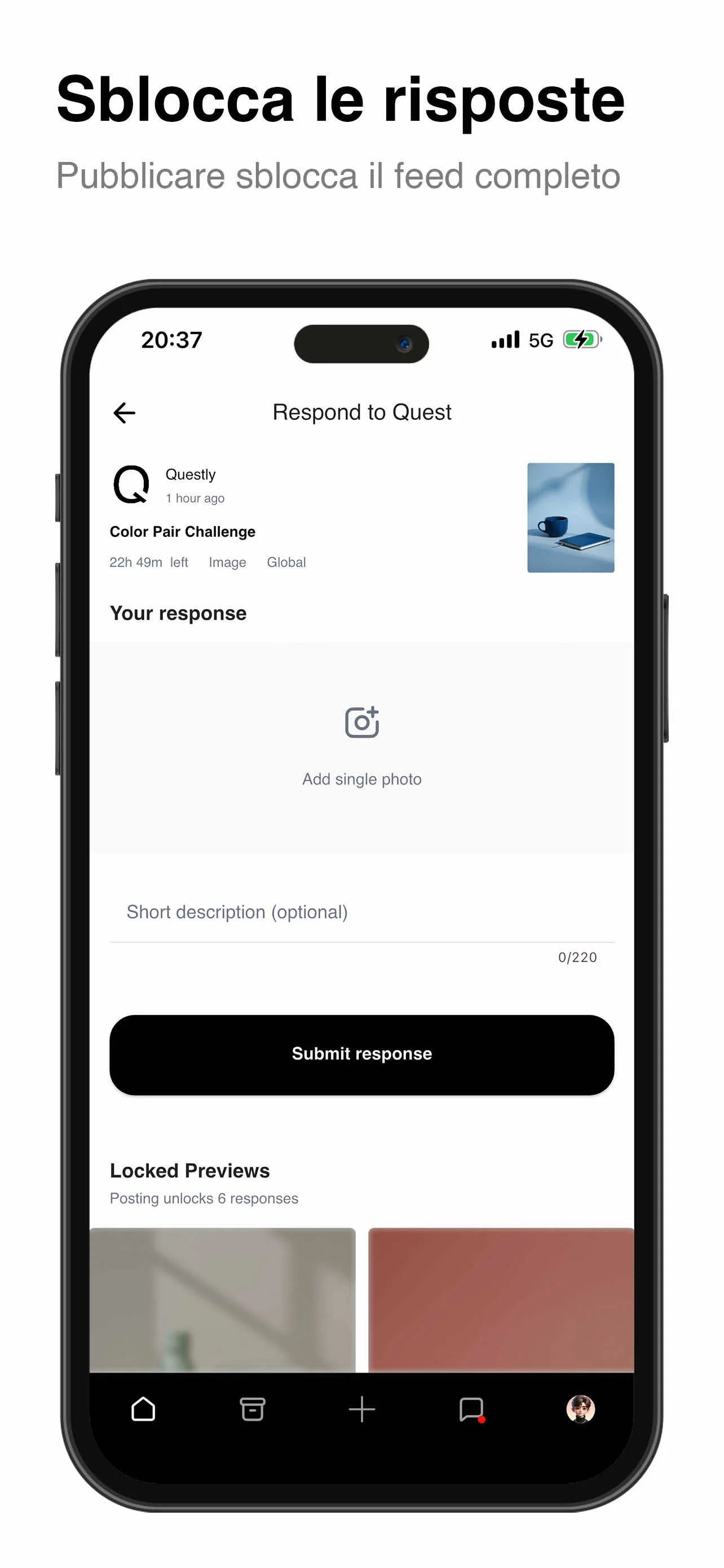 Schermata dell'app Quest-ly 2