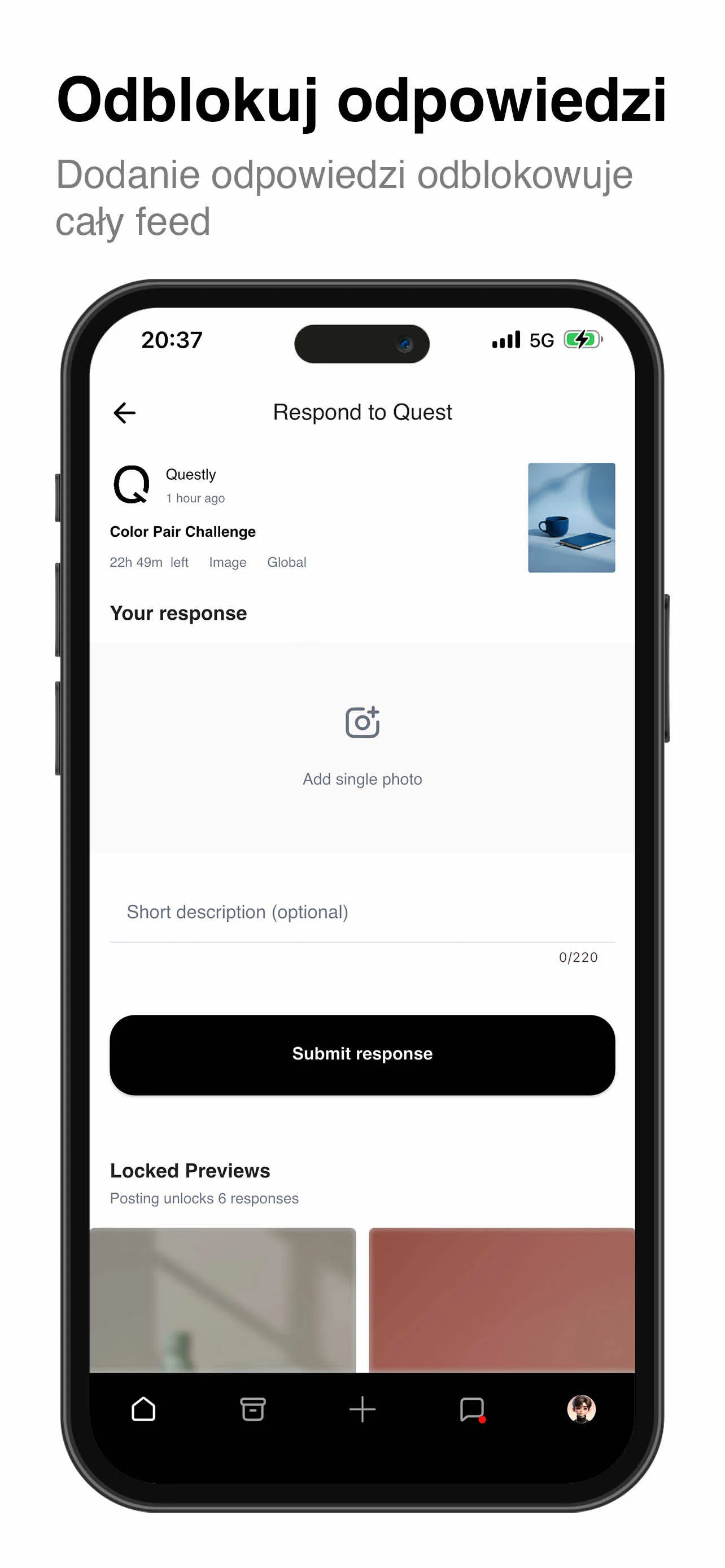 Ekran aplikacji Quest-ly 2
