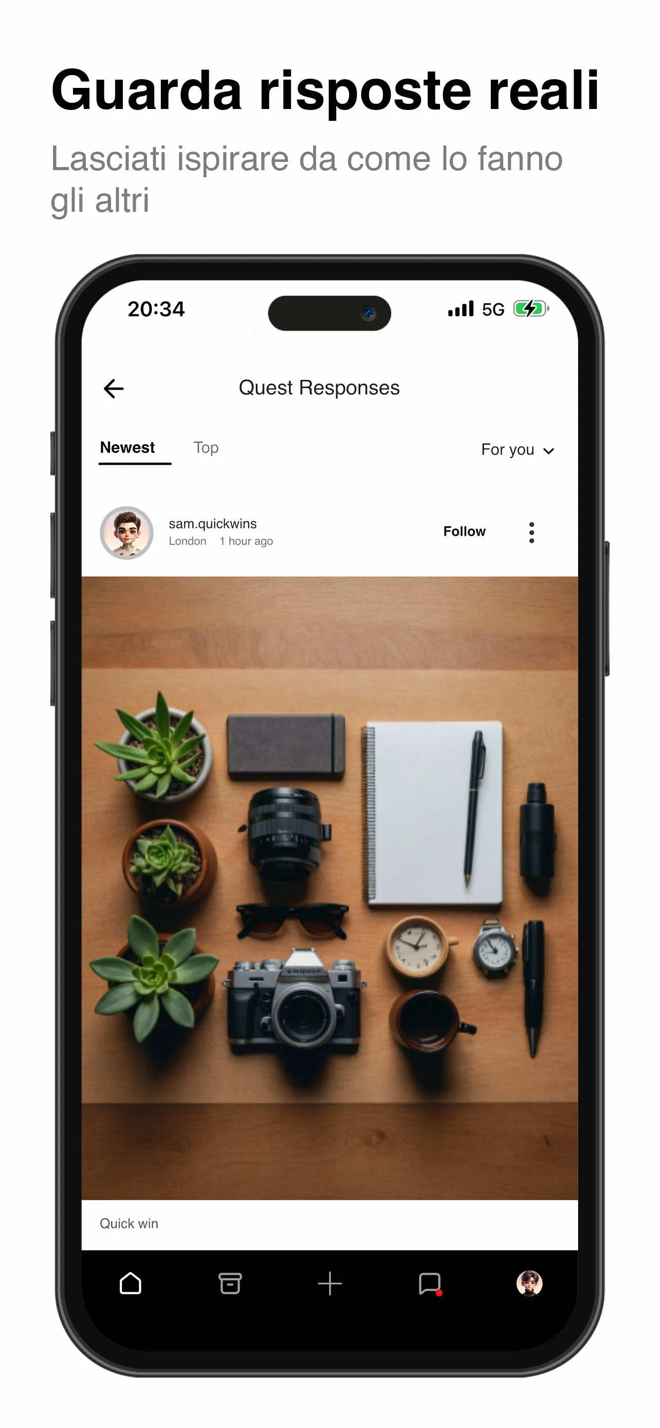 Schermata dell'app Quest-ly 3