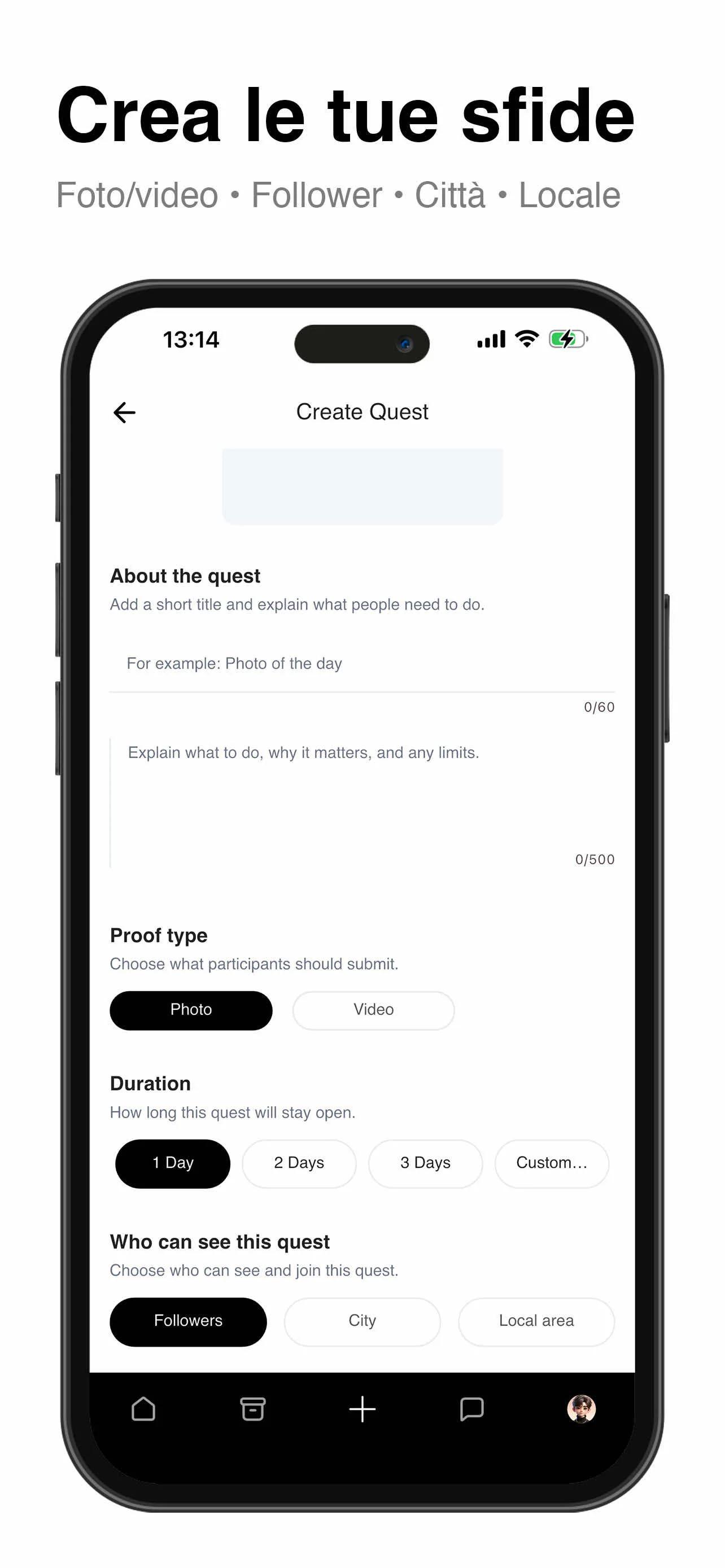 Schermata dell'app Quest-ly 4