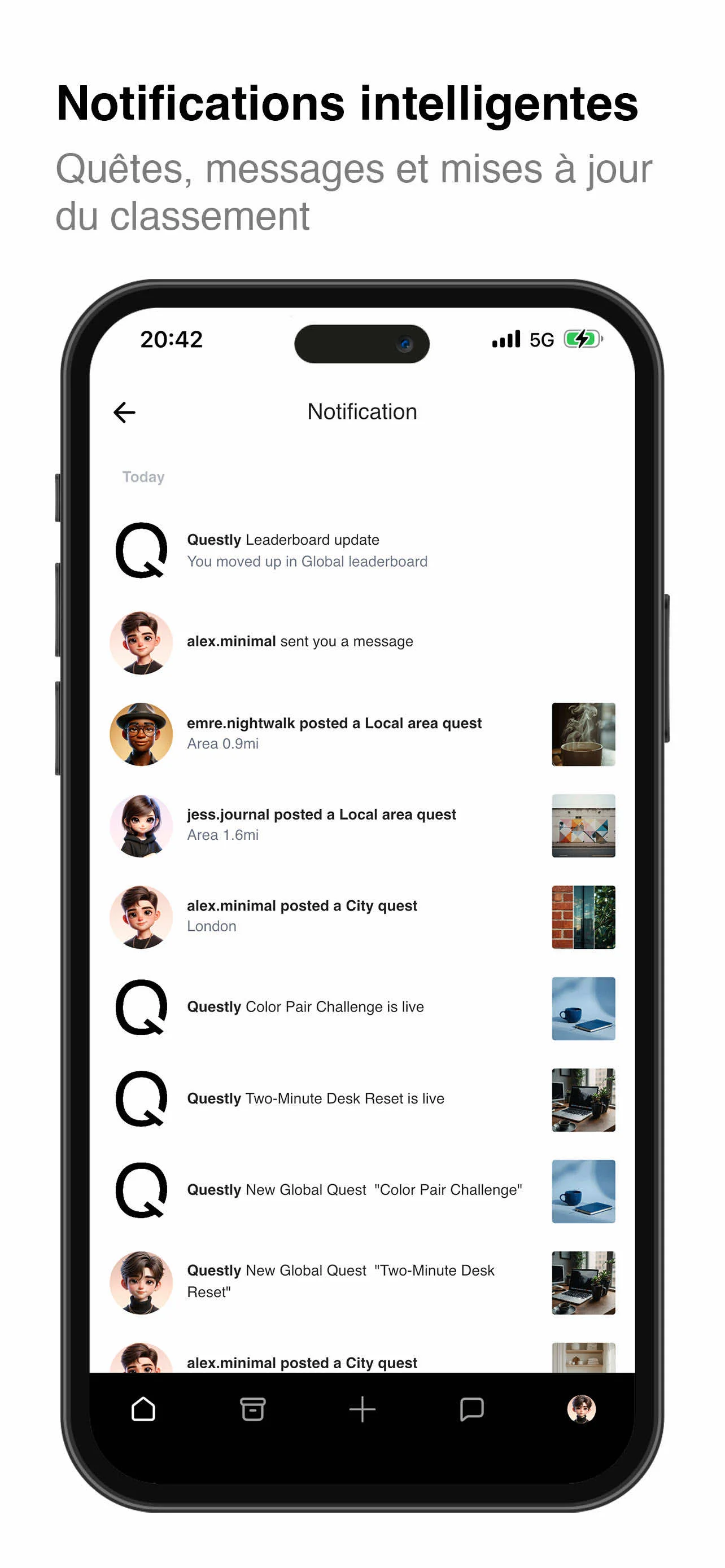 Écran de l'application Quest-ly 8
