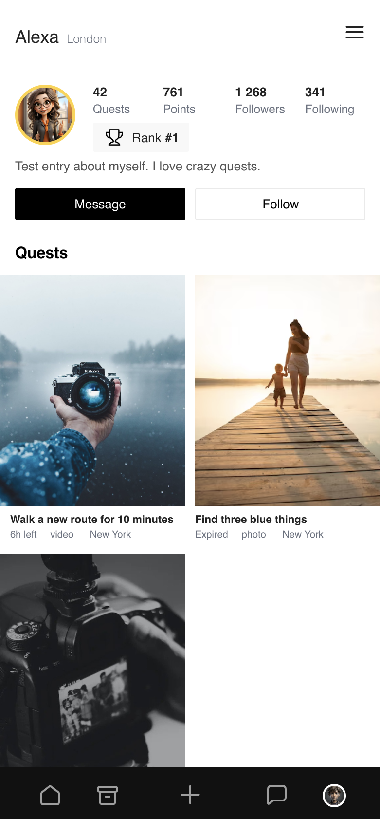Questly — Profile screen